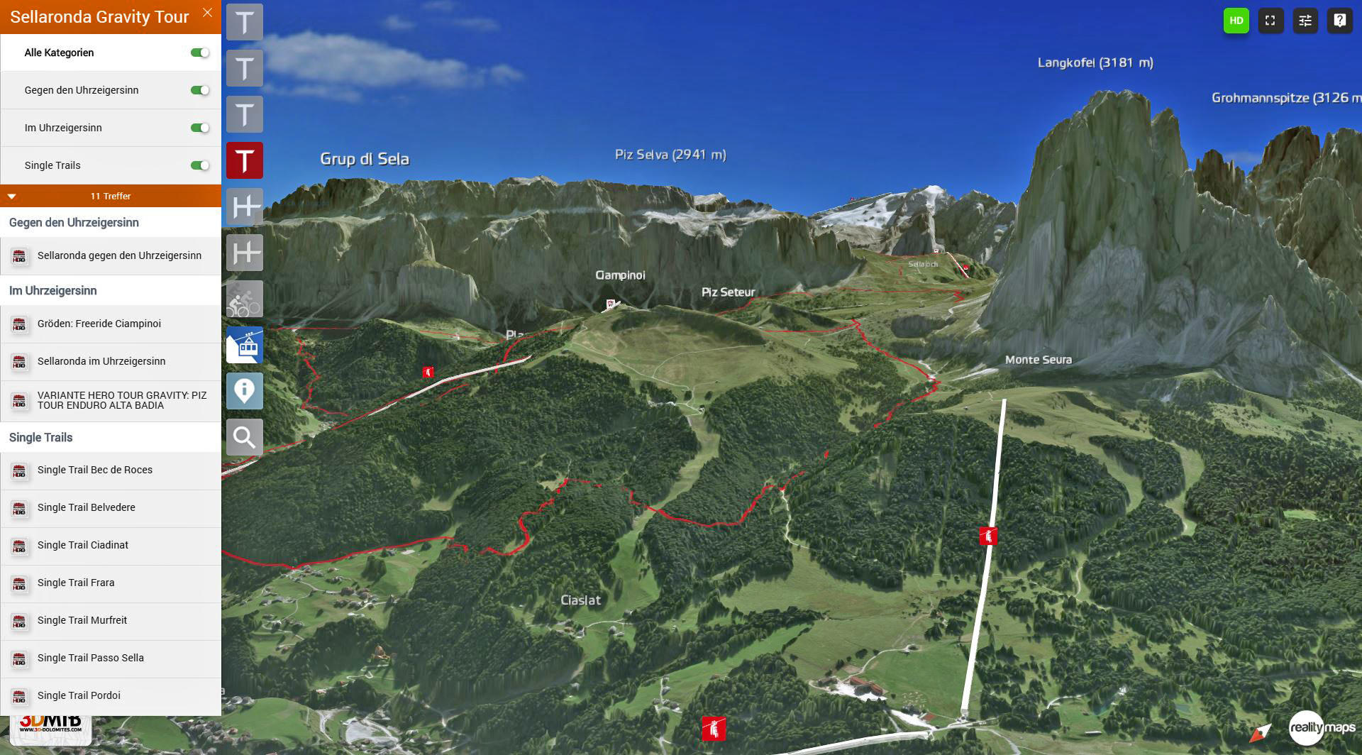 MTB Dolomites 3D