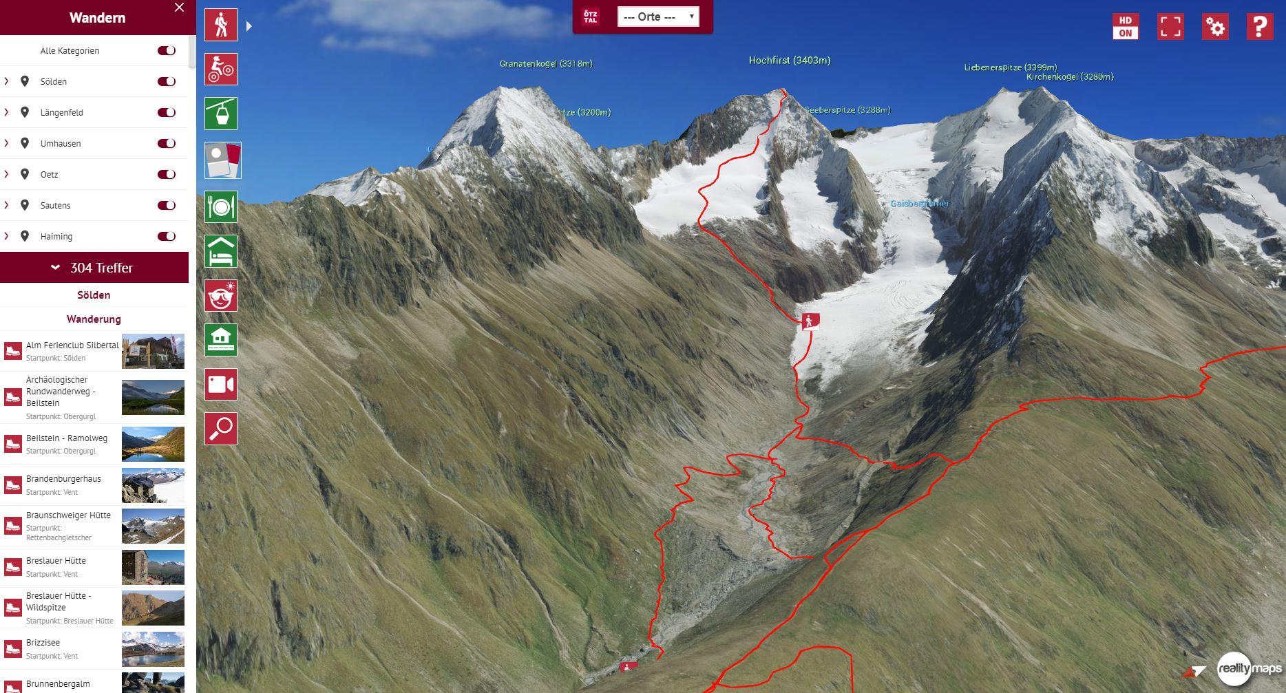 You are currently viewing Tourismusregion Ötztal in 3D